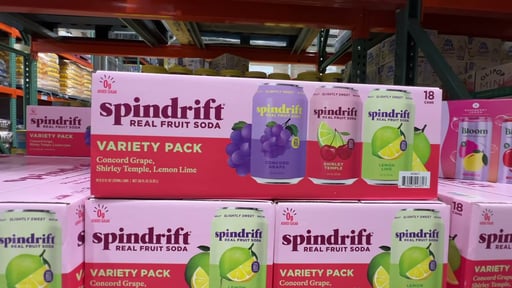 Spindrift Real Fruit Soda Variety Pack, 18 x 12 fl oz