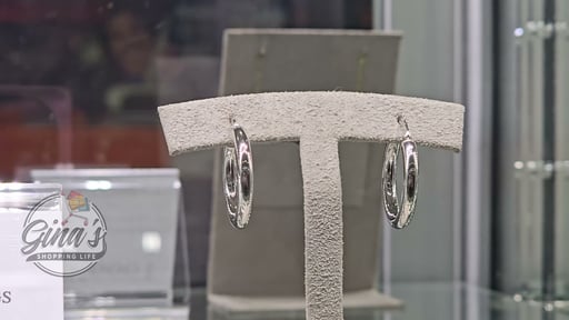 14kt White Gold 3x20 Hoop Earrings Made in Italy