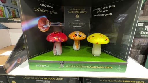 Infinity X1 Solar Glass Mushroom Lights 3-Pack