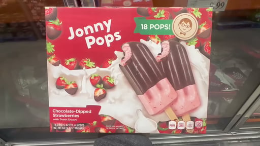 JonnyPops Chocolate-Dipped Strawberry Pops with Fresh Cream, 18 Count, 2.44 FL OZ Each (1.37 QT)