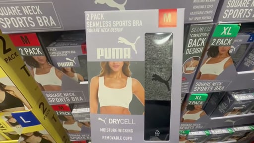 Puma Women's Square Neck Bra 2PK