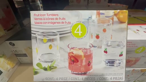 Pandex 14oz Fruit Icon Glass 4-Pack
