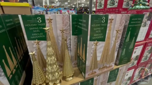 Gold Holiday Trees Set of 3