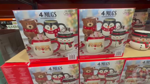 Signature Housewares Christmas Mugs, 4-Pack