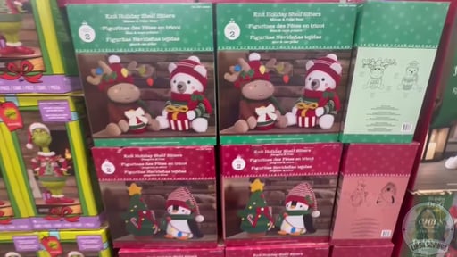 Knit Holiday Shelf Sitters, Set of 2