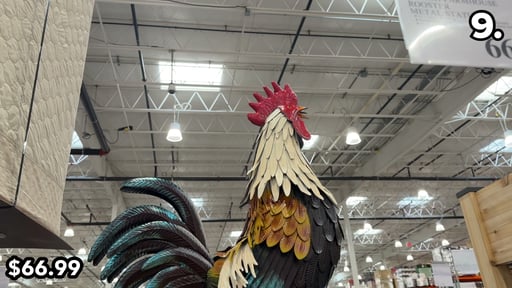 35 Inch Farmhouse Rooster Metal Statue