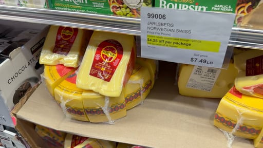 Jarlsberg Norwegian Swiss Cheese, Price Per Pound
