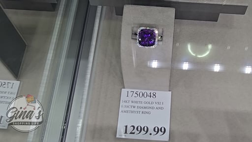 14kt White Gold VS2 I 0.50ctw Diamond and Amethyst Ring