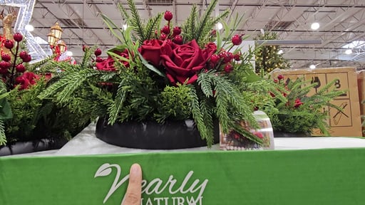 Nearly Natural Faux Rose Centerpiece, 12 Inches