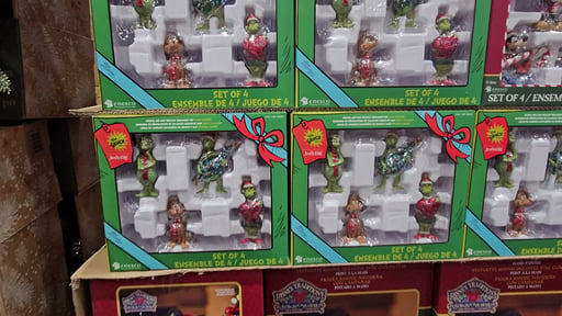 Jim Shore Grinch and Max Holiday Ornaments, Set of 4