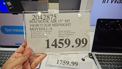 MacBook Air 15" M5 Chip 16GB/512GB SSD Midnight (MDVH4LL/A)