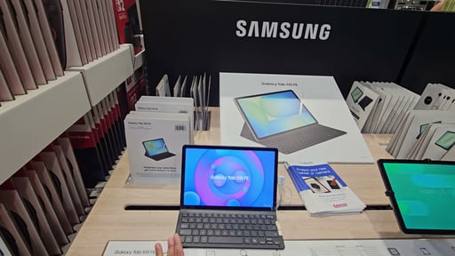 Samsung Galaxy Tab S10 FE 10.9" 128GB Wi-Fi Tablet with S Pen and Book Cover Keyboard