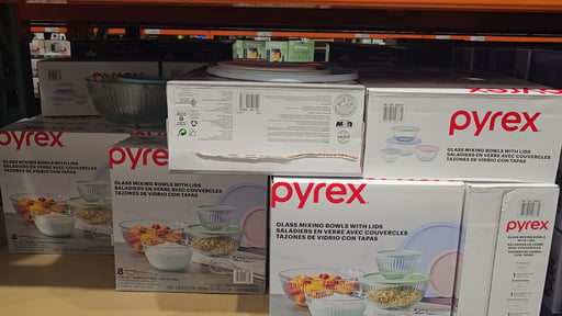 Pyrex 8-Piece Clear Glass Mixing Bowl Set