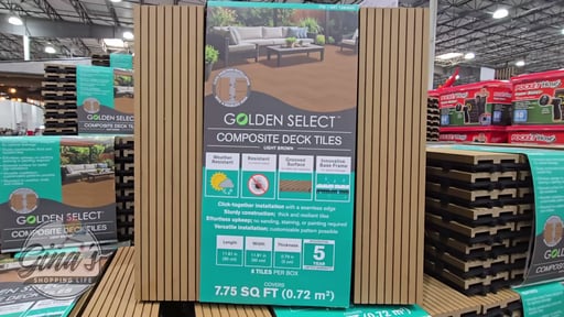 Golden Select 12" x 12" Composite Deck Tiles, Pack of 8