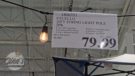 Excello Global Products 10 ft. String Light Pole, 2-Pack