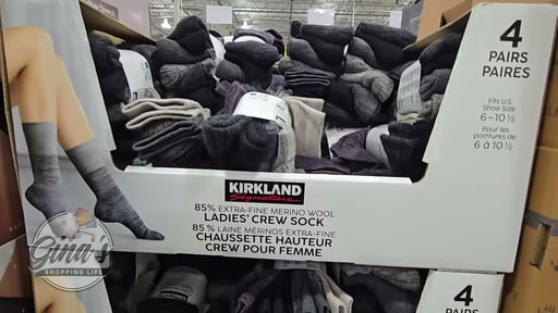 Kirkland Signature Women's Wool Blend Crew Sock 4 Pair