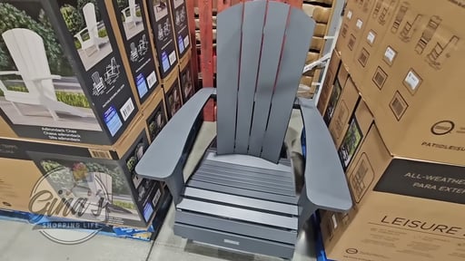 Leisure Line Fanback Adirondack Chair in Gray/White