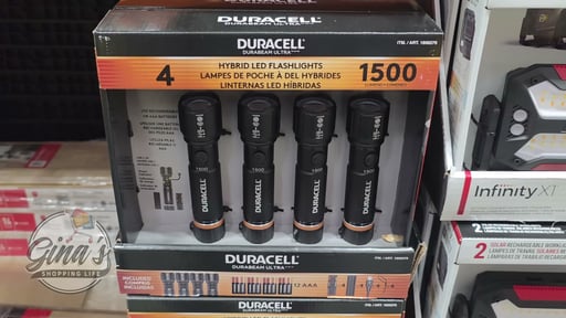 Duracell 1,500 Lumen Flashlight 4-Pack Hybrid Power