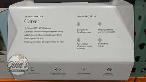Carver Stone Collection by Aura WiFi Photo Frame